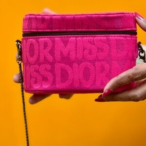 Dior Stunning Miss Dior Trousseau Bag Beautiful Bright Pink with gun metal chain